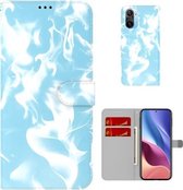 Voor Xiaomi Redmi K40/K40 Pro/Poco F3 Cloud Fog Pattern Horizontal Flip Leather Case met houder & kaartsleuf & portemonnee (hemelsblauw)