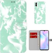 Voor Xiaomi Redmi 9A Cloud Fog Pattern Horizontal Flip Leather Case met houder & kaartsleuf & portemonnee (mintgroen)