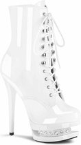 Pleaser Plateau Laarzen, Paaldans schoenen -37 Shoes- BLONDIE-R-1020 Paaldans schoenen Wit