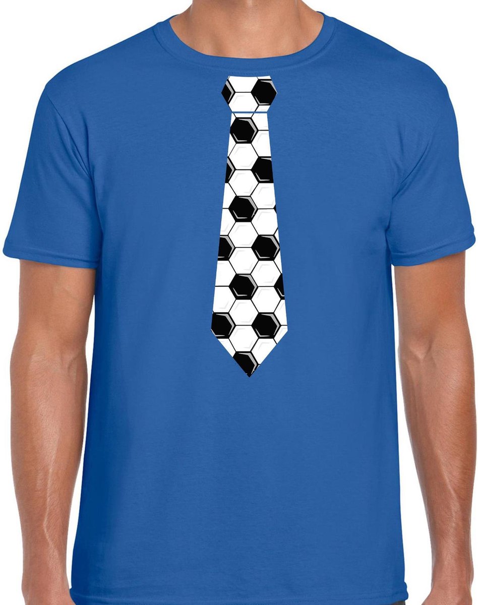 Blauw fan t-shirt voor heren - voetbal stropdas - Voetbal supporter - EK/ WK shirt / outfit S