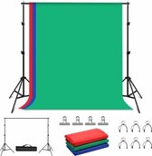 PULUZ 2x2m Fotostudio Achtergrond Ondersteuning Stand Achtergrond Lat Beugel Kit met Rood / Blauw / Groen Achtergronden