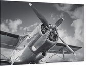Vintage enkel propeller vliegtuig  - Foto op Canvas - 90 x 60 cm
