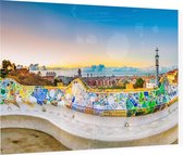 Stadsgezicht van Barcelona vanaf het beroemde Park Güell - Foto op Plexiglas - 90 x 60 cm