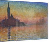 San Giorgio Maggiore in de schemering, Claude Monet - Foto op Plexiglas - 90 x 60 cm