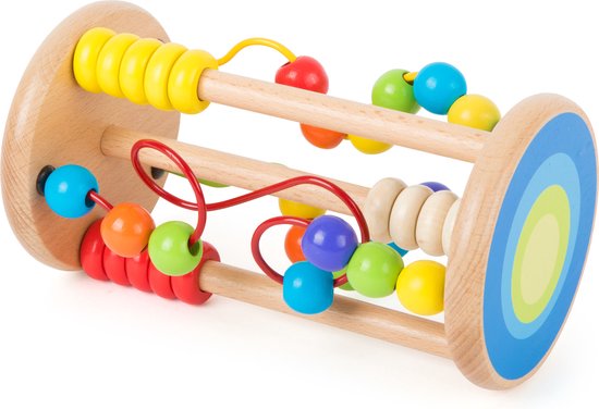 kleurrijke houten kralen achtbaan - Hout speelgoed vanaf 1 jaar |