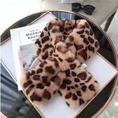 Faux fur lange sjaal Winter Animal|Bruin|Luipaard print|Nep bont