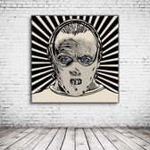 Pop Art Hannibal Lecter Canvas - 100 x 100 cm - Canvasprint - Op dennenhouten kader - Geprint Schilderij - Popart Wanddecoratie