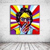 Pop Art Eric Clapton Acrylglas - 80 x 80 cm op Acrylaat glas + Inox Spacers / RVS afstandhouders - Popart Wanddecoratie