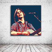 Pop Art Jackson Browne Canvas - 90 x 90 cm - Canvasprint - Op dennenhouten kader - Geprint Schilderij - Popart Wanddecoratie