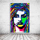 Pop Art Nina Hagen Canvas - 100 x 65 cm - Canvasprint - Op dennenhouten kader - Geprint Schilderij - Popart Wanddecoratie