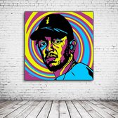 Pop Art Kendrick Lamar Canvas - 80 x 80 cm - Canvasprint - Op dennenhouten kader - Geprint Schilderij - Popart Wanddecoratie