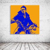 James Dean Pop Art Acrylglas - 80 x 80 cm op Acrylaat glas + Inox Spacers / RVS afstandhouders - Popart Wanddecoratie