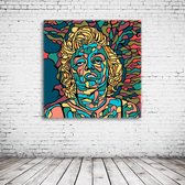 Pop Art Marilyn Monroe Canvas - 100 x 100 cm - Canvasprint - Op dennenhouten kader - Geprint Schilderij - Popart Wanddecoratie