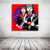 Mark Knopfler Art Canvas - 80 x 80 cm - Canvasprint - Op dennenhouten kader - Geprint Schilderij - Popart Wanddecoratie