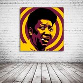 Pop Art Muddy Waters Canvas - 80 x 80 cm - Canvasprint - Op dennenhouten kader - Geprint Schilderij - Popart Wanddecoratie