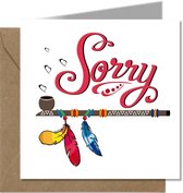 Tallies Cards - greeting - ansichtkaarten - Sorry - Primo  - Set van 4 wenskaarten - Inclusief kraft envelop - motivatie - aardigheidje - inspiratie - 100% Duurzaam