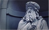 Standbeeld van Leonardo da Vinci in Florence - Foto op Forex - 120 x 80 cm