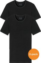 SCHIESSER 95/5 T-shirts (2-pack) - O-hals - zwart - Maat: L
