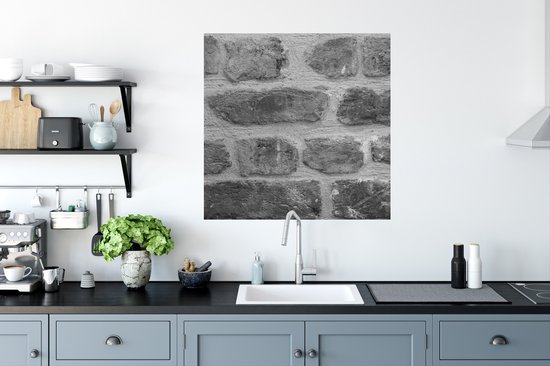 Sticker Muursticker de pierres anciennes - Mur de briques - 50x50 cm - Film adhésif autocollant - Sticker mural repositionnable