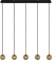 Lucande - hanglamp - 5 lichts - ijzer - G9 - zwart, goud