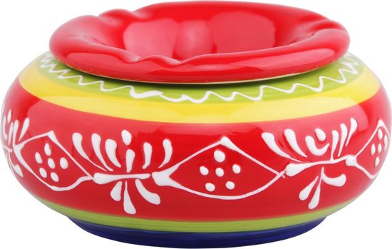 Sombrero Red Asbak - met deksel -d10.5xh5cm - voor binnen en buiten