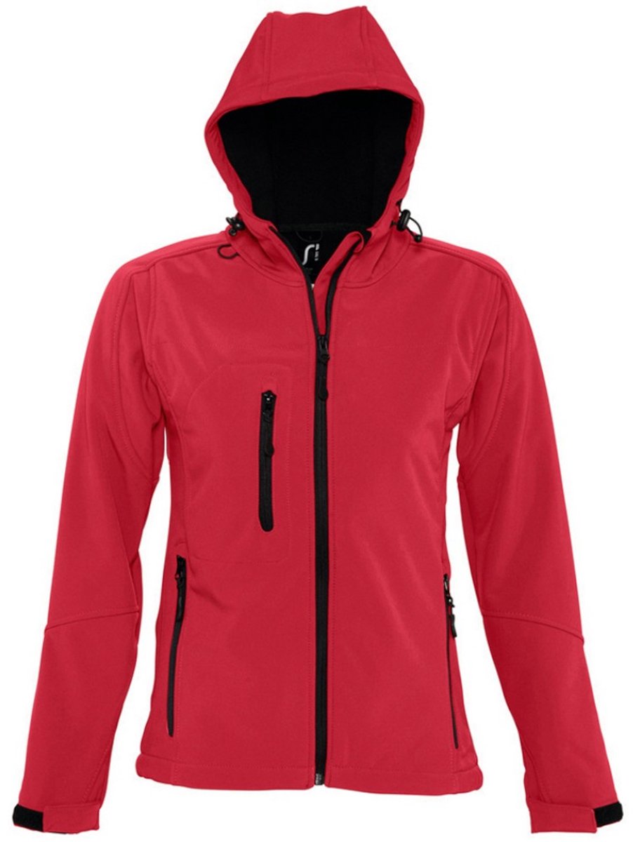 SOLS Dames/dames Replay Hooded Soft Shell Jacket ademend winddicht en waterbestendig Peperrood