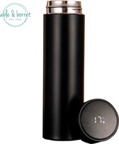 Thermoskan | Thermosfles | Thermosflessen | Isoleerfles | Isoleerbeker | Thermosfles 500 ml | Temperatuur display | 500 ml | RVS | Zwart | Able & Borret