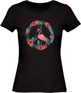 Flamingo Peace - Dieren T-Shirt Dames - Katoen