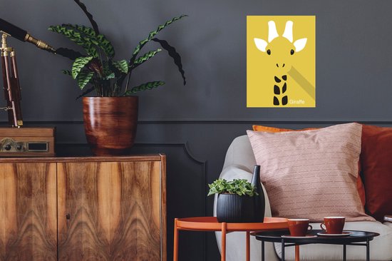Sticker Muursticker Portrait Animaux - girafe - 30x40 cm - film adhésif autocollant - sticker mural repositionnable
