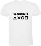 Gamer Heren t-shirt | Wit | Joystick | Controller | Game Console | Computerspel | Game Computer | Videogame | Videospel