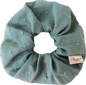 Ellastiek Luxe Scrunchie Katoen Donkergroen – Scrunchies - Haarelastiekjes - Haar Accessoires Vrouwen - Wokkels – Luxe Kwaliteit - Haar Accessoires Meisje  - Haar Accessoire - Haarwokkel - Ov