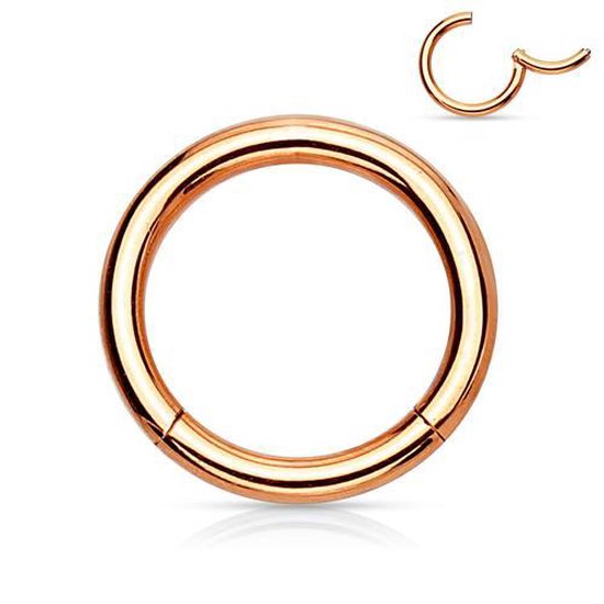 piercing ring high quality 0.8 x 8mm rose gold plated