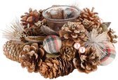 checkers TheeLichthouder Hout - WaxineLichthouder - Koper - ø19cm