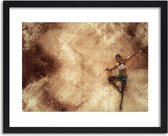 Foto in frame , Abstracte danseres ​, 120x80cm , Beige bruin  , Premium print