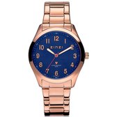 ZINZI horloge donkerblauwe wijzerplaat stalen band roségoudkleurig ZIW207