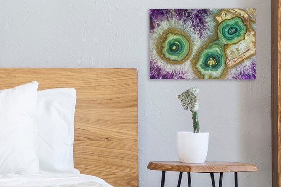 Pierres précieuses avec de nombreuses couleurs et couches de toile 2cm 30x20 cm - petit - Tirage photo sur toile (Décoration murale salon / chambre)
