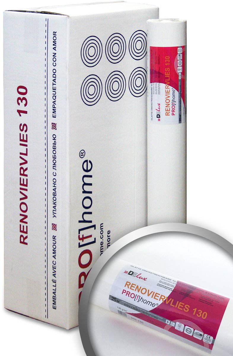Schildervlies Renovatievlies 130 g Profhome 399-130 glad wit vliesbehang onderbehang overschilderbaar 6 rollen 112,50 m2