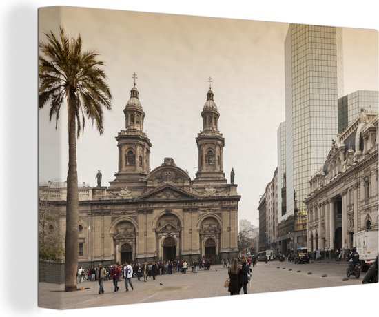 Carré à Santiago Chili toile 2cm 180x120 cm Tirage photo sur