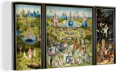 Canvas schilderij 160x80 cm - Wanddecoratie Tuin der lusten - schilderij van Jheronimus Bosch - Muurdecoratie woonkamer - Slaapkamer decoratie - Kamer accessoires - Schilderijen