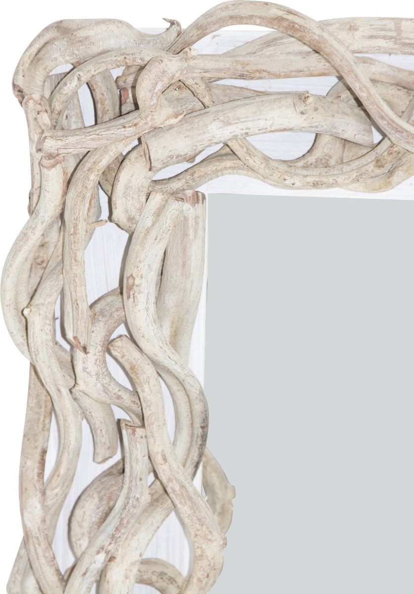 Fine Asianliving Rechthoekige Wandspiegel Solide houten Lianen Takken H110xB70cm Naturel