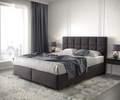 Boxspringbed Dream-Fine microvezel zwart 160x200 met matras en topper