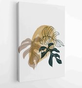 Botanical and gold abstract wall arts vector collection. 4 - Moderne schilderijen – Vertical – 1877885839 - 80*60 Vertical
