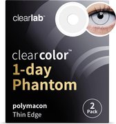 -5.25 - Clearcolor™ 1-day Phantom White Out - 2 pack - Daglenzen - Partylenzen / Verkleden / Kleurlenzen - White Out