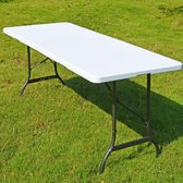 Casaria Klaptafel | Camping tafel | Tuintafel | Opvouwbare tafel | wit - kunststof 183 x 76 x 74 cm