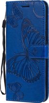 Samsung Galaxy A51 5G Hoesje - Mobigear - Butterfly Serie - Kunstlederen Bookcase - Blauw - Hoesje Geschikt Voor Samsung Galaxy A51 5G