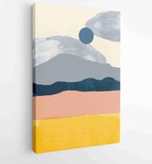 Mountain and landscape wall arts vector collection. Gold and Watercolor art with sun, moon, sky 2 - Moderne schilderijen – Vertical – 1894748770 - 115*75 Vertical