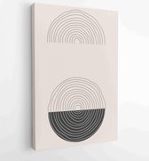 Black and white organic shape Art design for poster, print, cover, wallpaper, Minimal and natural wall art. 1 - Moderne schilderijen – Vertical – 1868903716 - 80*60 Vertical
