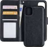 Hoes voor iPhone 11 Hoesje Case Uitneembare Bookcase Hoes - Hoes voor iPhone 11 Wallet Case Met Pasjeshouder Hoesje Uitneembaar - Zwart