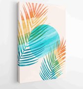 Summer tropical wall arts vector. Palm leaves, monstera leaf 1 - Moderne schilderijen – Vertical – 1903764610 - 40-30 Vertical