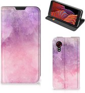 Leuk Telefoonhoesje Samsung Galaxy Xcover 5 Enterprise Edition | Samsung Xcover 5 Bookcase Cover Pink Purple Paint